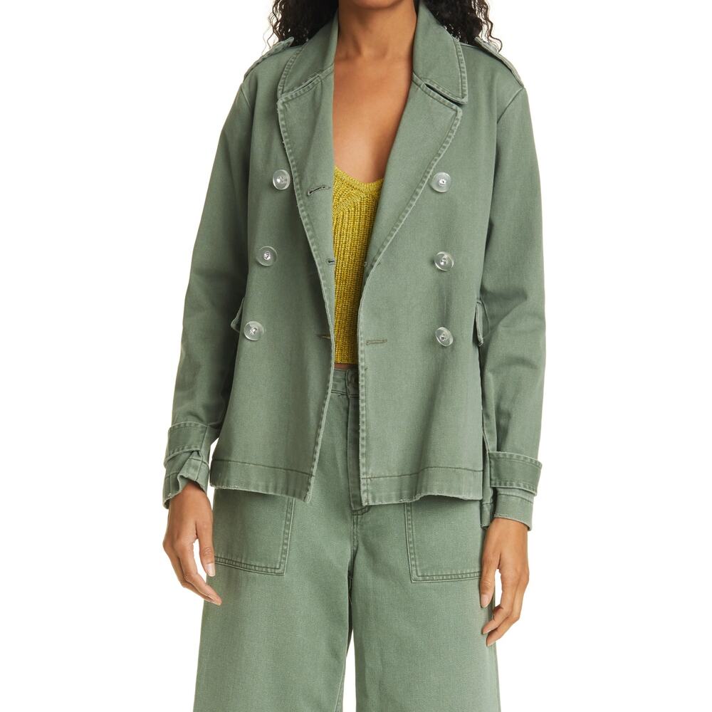 New LE SUPERBE The Chillen Cotton Peacoat in Kush Women's Size S